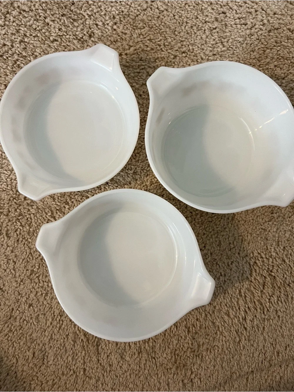 Pyrex Sandalwood Ivy Leaf Casserole Dish Set Of 3 1pt 1.5pt And 1qt Vintage